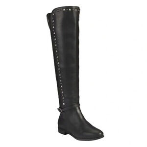 Rialto Ferrell Black Over-the-Knee Wide Calf Boots | Studded | Size 6